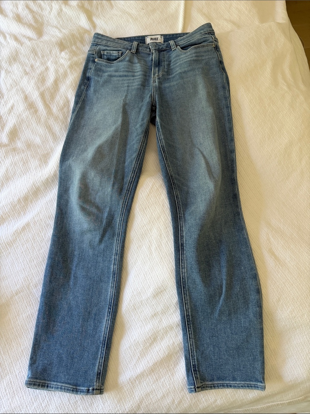 PAIGE Women's Light Blue Straight Leg Jeans